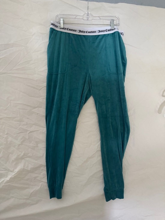 Juicy Couture Pants - Juicy Couture 90’s Y2K Teal Velour Joggers with Logo Waistband